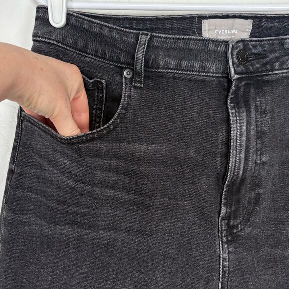 Everlane The Curvy Cheeky Jean Size 32 Crop Washed Black Gray High Rise Denim - Picture 4 of 12